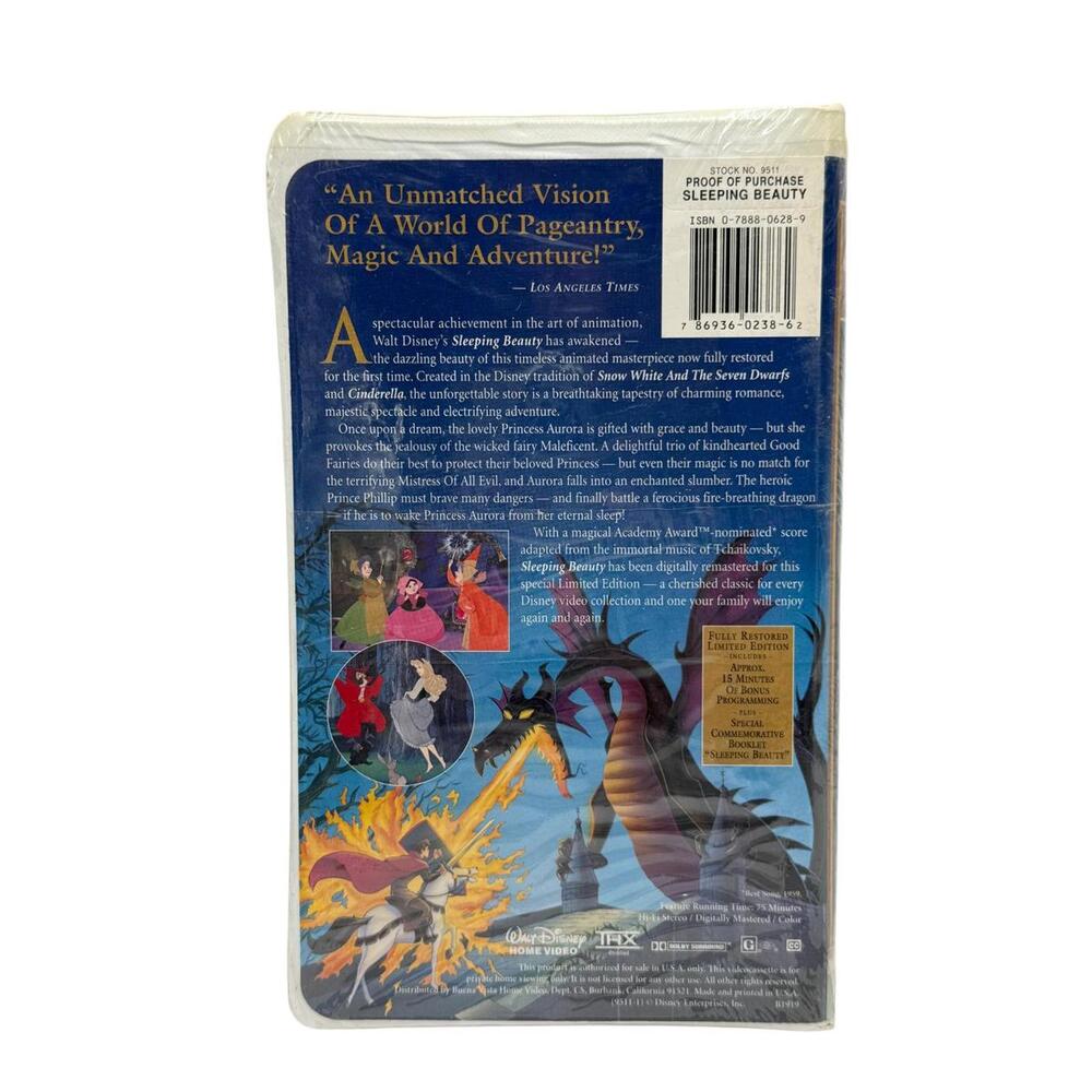 Sealed Walt Disney's Masterpiece Sleeping Beauty VHS Tape - Picture 2 of 4